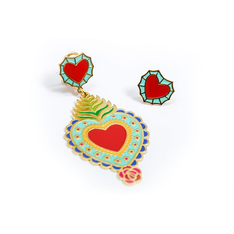 nuagedetoiles Orecchini Corazòn Rosa