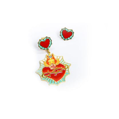 nuagedetoiles Orecchini Corazòn Sagrado