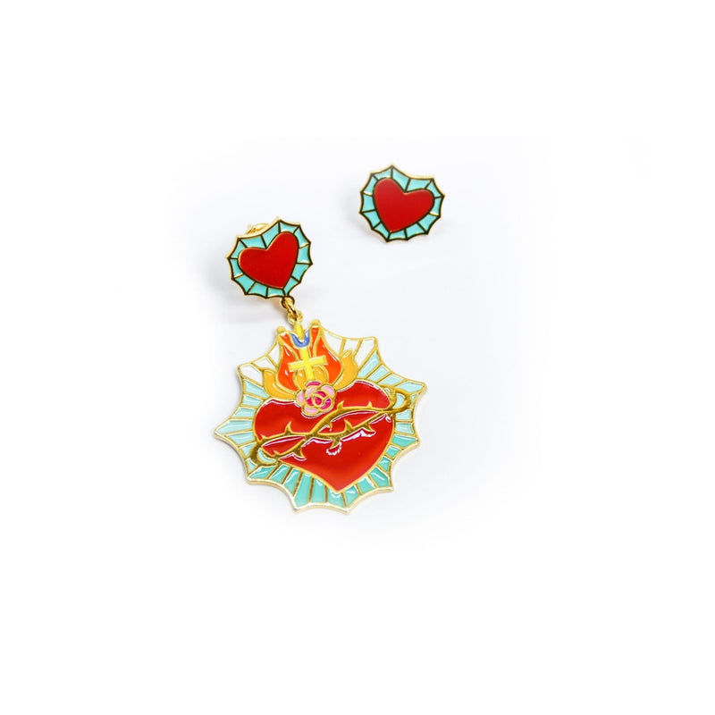 nuagedetoiles Orecchini Corazòn Sagrado