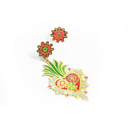 nuagedetoiles Orecchini Corazòn Sagrado Fiorito