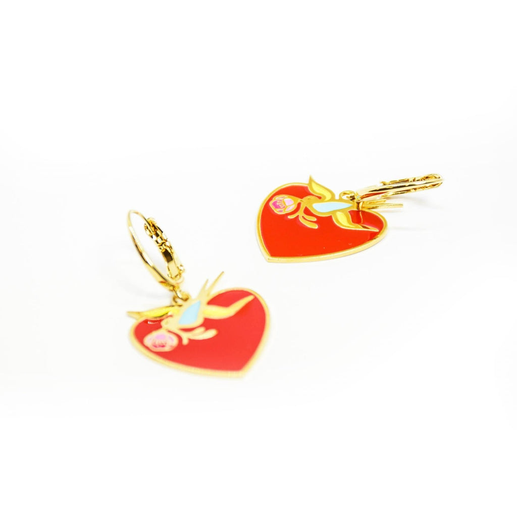 nuagedetoiles Orecchini Cuore rondine