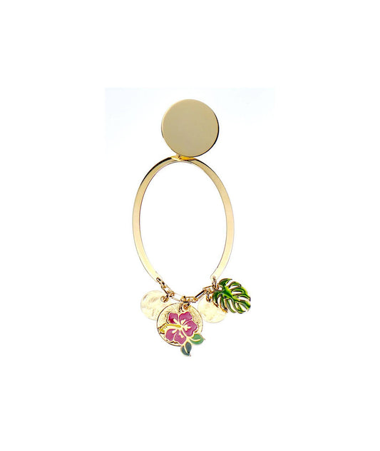 nuagedetoiles Orecchini ibiscus ovale