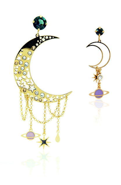 nuagedetoiles Orecchini Luna di Stelle