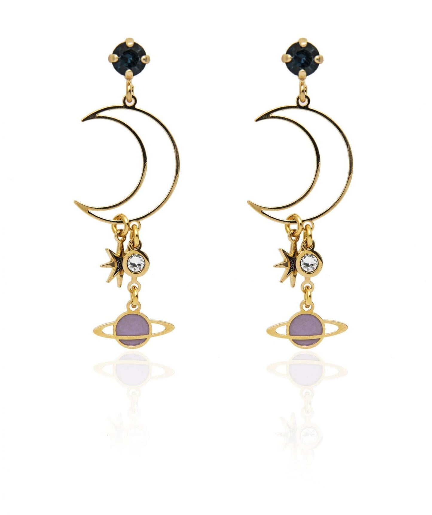 nuagedetoiles Orecchini Luna e Pianeti