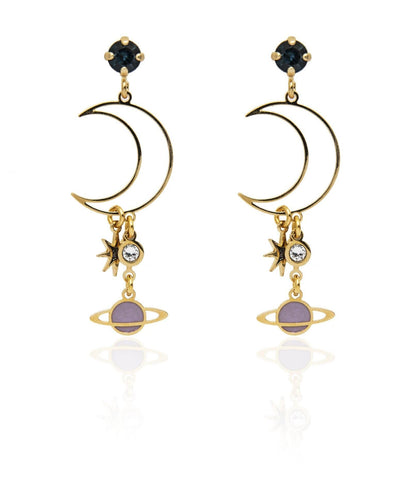 nuagedetoiles Orecchini Luna e Pianeti