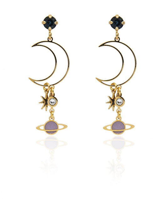 nuagedetoiles Orecchini Luna e Pianeti