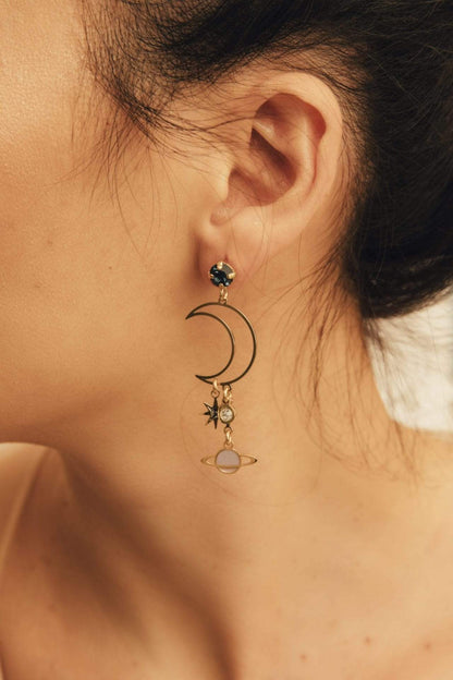 nuagedetoiles Orecchini Luna e Pianeti