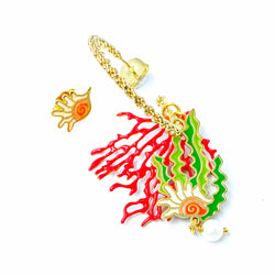 nuagedetoiles orecchini OR. CERCHIO 35 INTR. CORAL CURLY SHELL