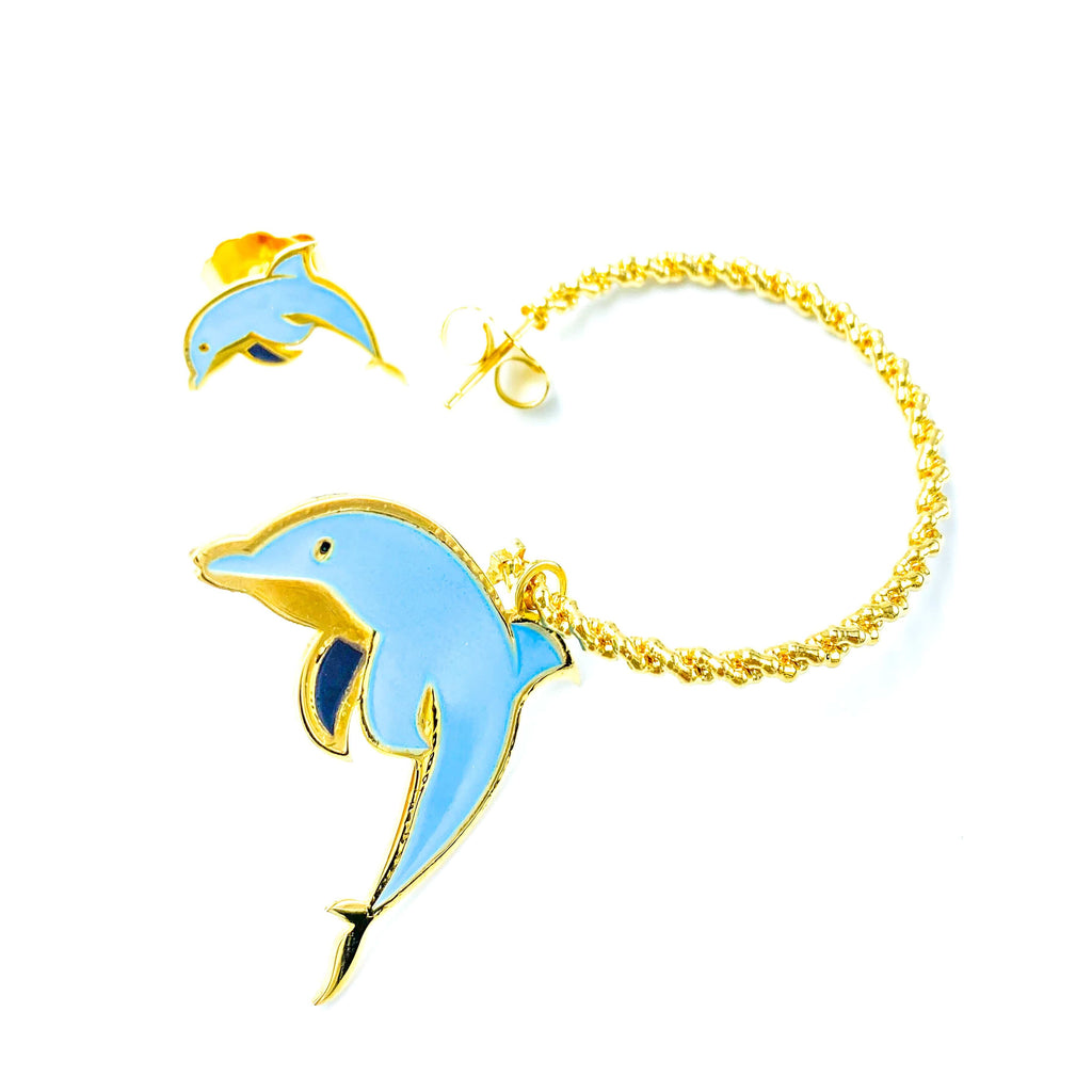 nuagedetoiles orecchini OR.CERCHIO 35 INTR LITTLE DOLPHIN