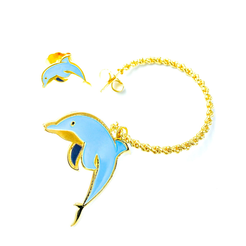 nuagedetoiles orecchini OR.CERCHIO 35 INTR LITTLE DOLPHIN