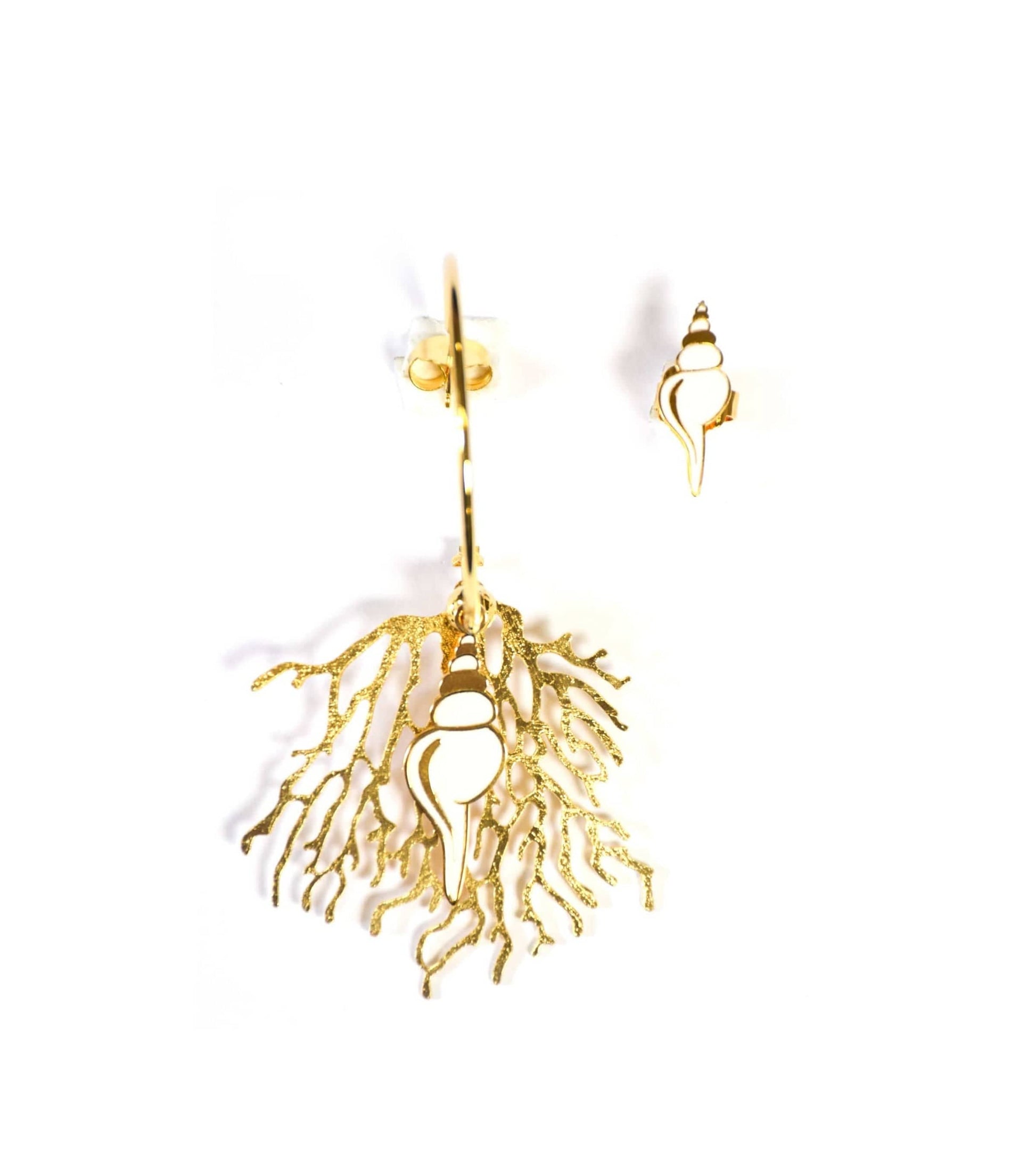 nuagedetoiles orecchini ORECCHINO 35 + TAPPALOBO CORAL LONG SHELL