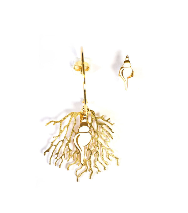 nuagedetoiles orecchini ORECCHINO 35 + TAPPALOBO CORAL LONG SHELL