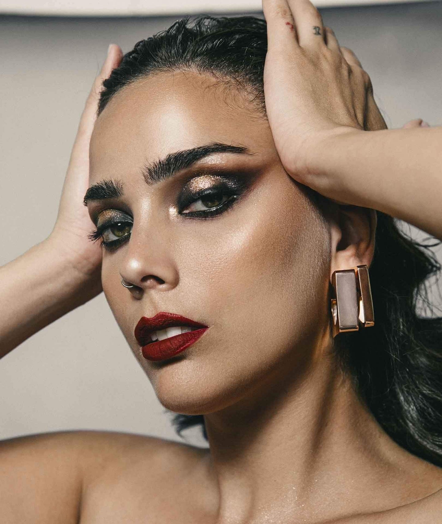 nuagedetoiles Orecchini quadrato sottile