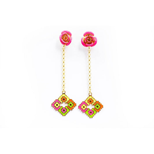 nuagedetoiles Orecchini Rosa pendente