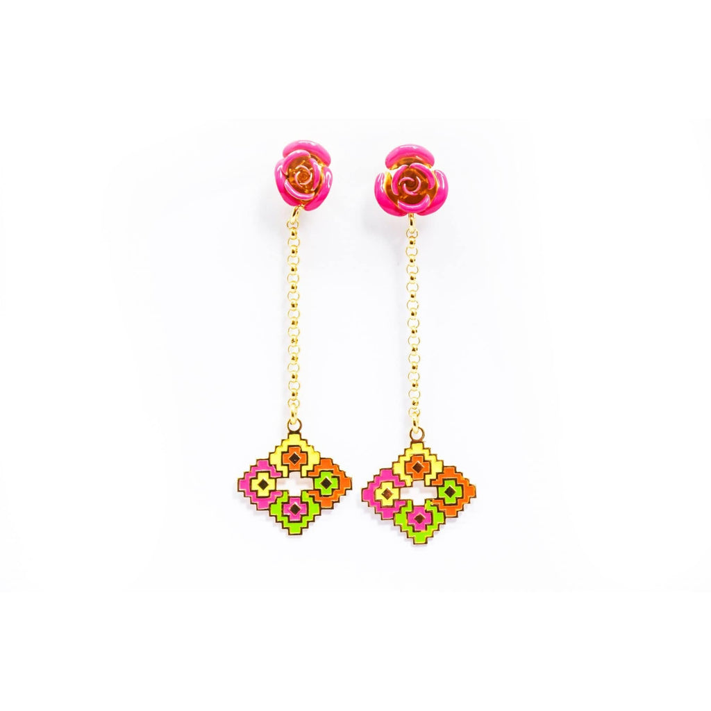 nuagedetoiles Orecchini Rosa pendente