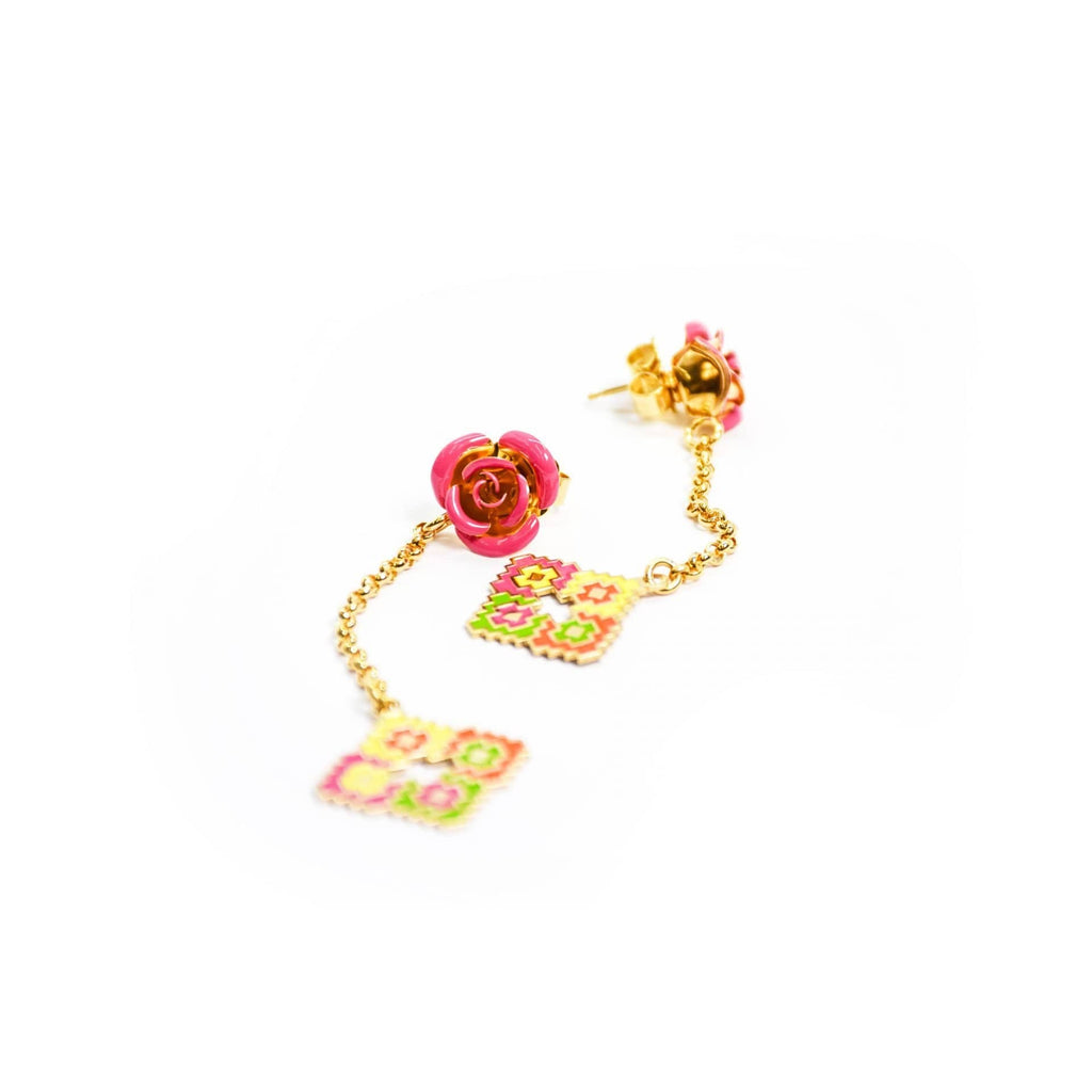 nuagedetoiles Orecchini Rosa pendente