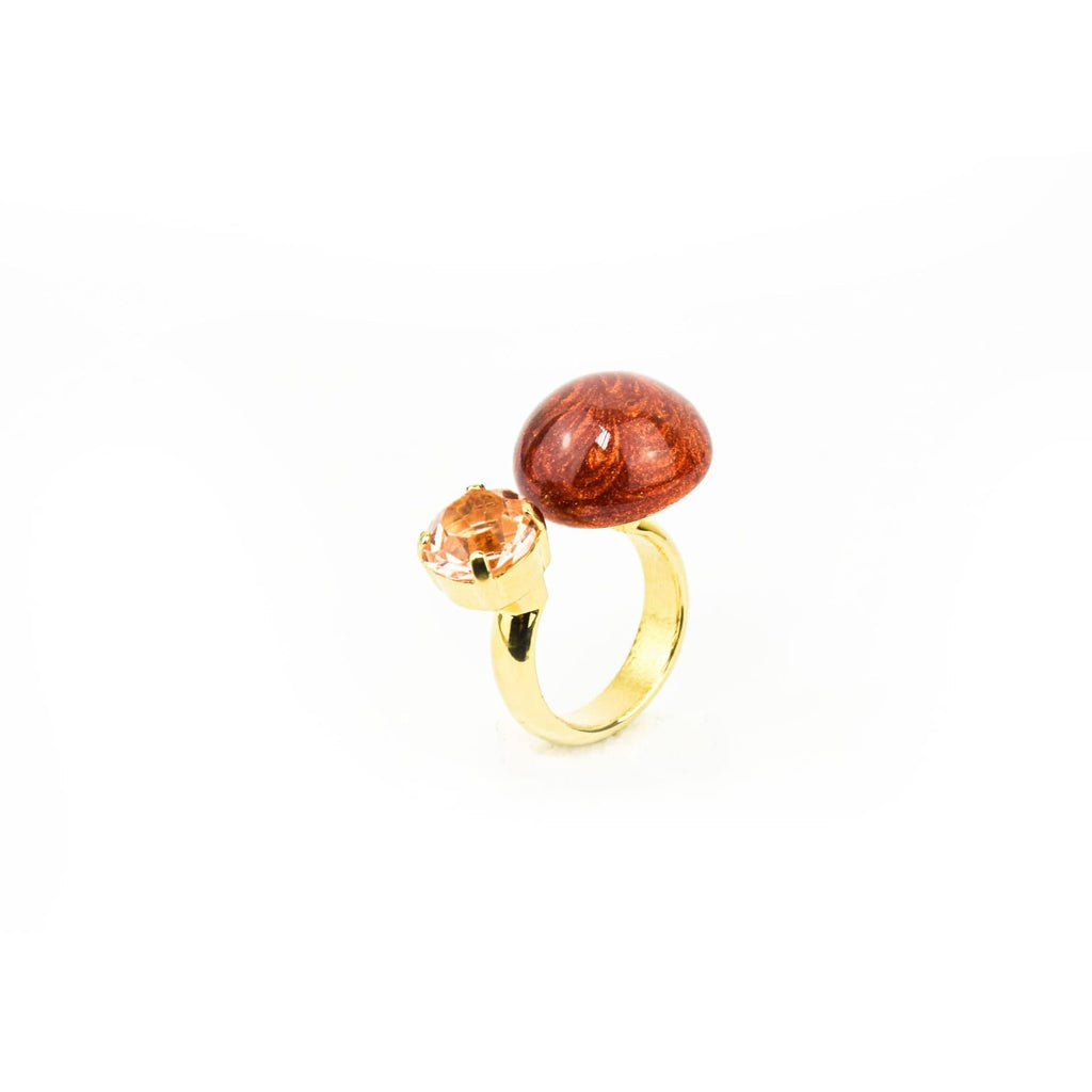 nuagedetoiles Oro Giallo Anello Marte con pietra