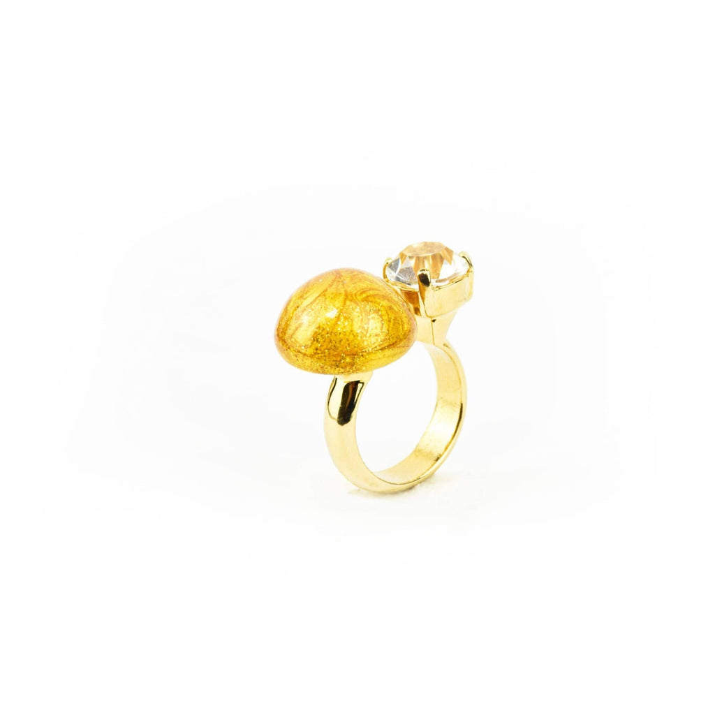 nuagedetoiles Oro Giallo Anello Sole con pietra